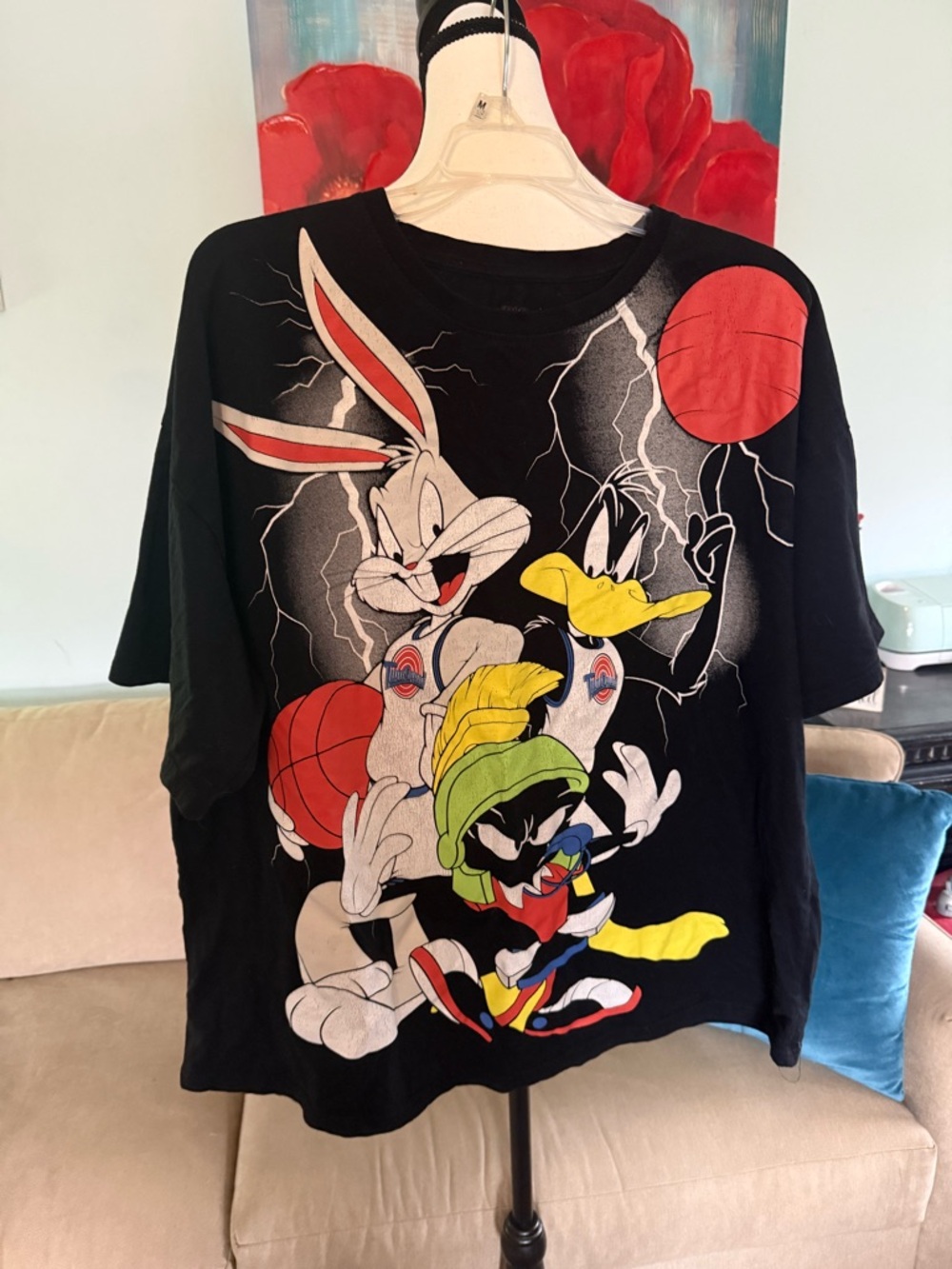 Preowned Space Jam The New Legacy Graphic Looney Tunes Shirt Size Medium M